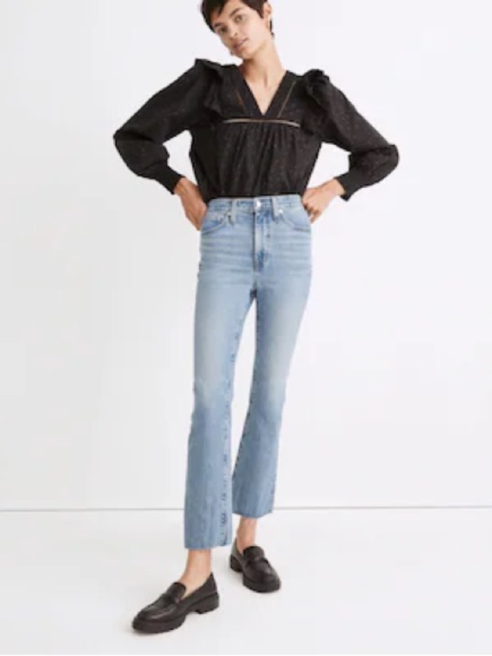 Madewell Light Blue High-Rise Cropped 7/8 Straight Jeans